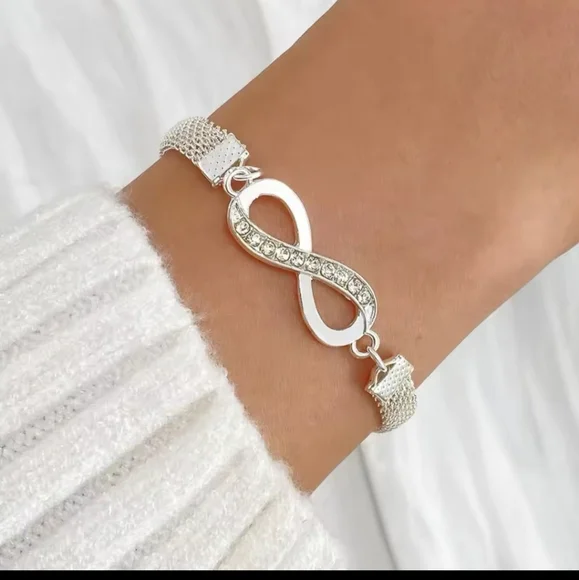Silver Infinity Bracelet - Picture 2 of 3